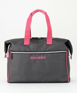 23区GOLF シューズ収納付【UNISEX】合皮×デニム調ボストンバッグ ブラック系