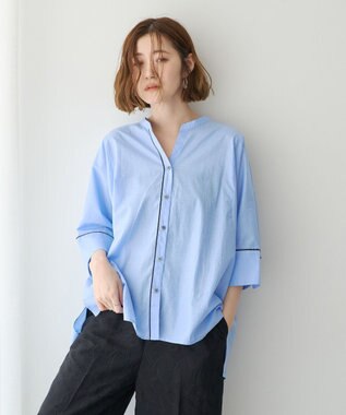 YECCA VECCA ペーパータッチドルマンシャツ Blue