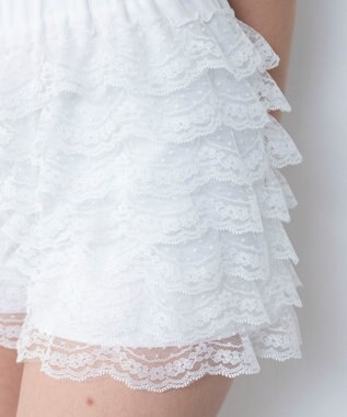 WEGO レースフリルマイクロショートパンツ ホワイト