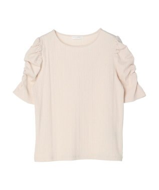 Green Parks リブ肩デザイン５分袖プルオーバー Black