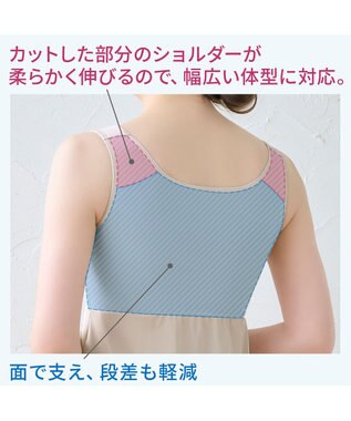 BRADELIS New York 【BRADELIS NewYork peace】綿混楽々バストスリップ24 シェルグレージュ