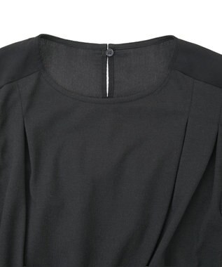 CRAFT STANDARD BOUTIQUE 布帛ウエストギャザー切替チュニック Black
