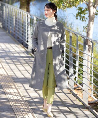 Tiaclasse 【ダブルストレッチ・洗える】テーパードパンツ ライム