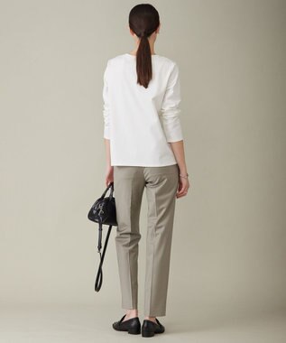 ICB 【洗える】シャイニースムース ドレープフリルカットソー オフホワイト系