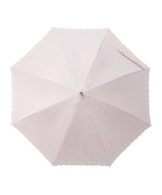 MOONBAT DAKS 晴雨兼用日傘 長傘 ドット ジャカード ボーラ刺繍 ペールピンク