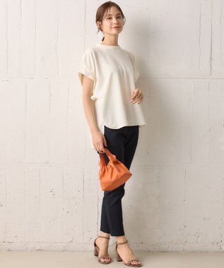 組曲 L 【WEB限定】ライトジョーゼット袖タック ブラウス アイボリー系