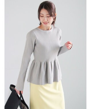 Te chichi 前後2WAYペプラムカーディガン グレー