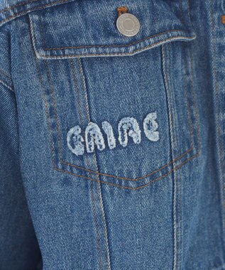 earth music&ecology フリンジロゴショート丈Ｇジャン Indigo