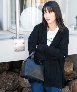 WEGO ルーズフィットカーディガン ブラック