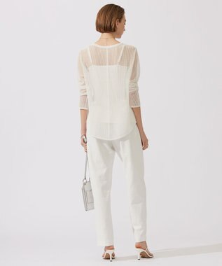 ICB 【洗える】 ドライメッシュ ニットトップス オフホワイト系