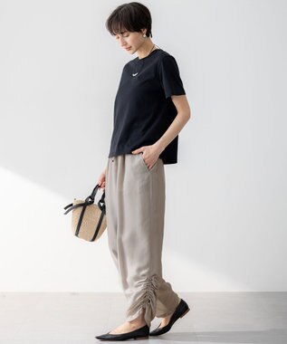 23区 【接触冷感/洗える】フィブリルツイル シャーリング パンツ ベージュ系