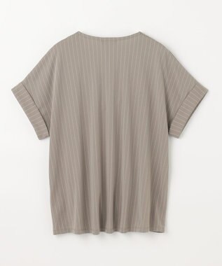 ANY カシュクールTシャツ ベージュストライプ