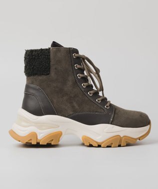 BONTRE 【PRECIEUX JOUET/プレシュウジュエ】ボリュームソールボアハイカットスニーカー ダークグレー