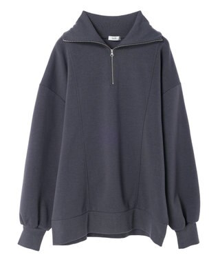 earth music&ecology スタンドｚｉｐダンボールチュニック Dark Gray