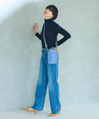 TOPKAPI 【Breath TOPKAPI】ナイロン ロゴテープ バケツ 巾着 ショルダー バッグ ブルーグレー