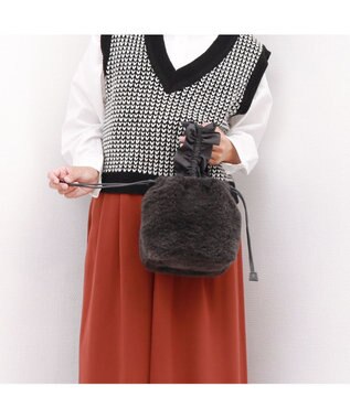 UNBILLION カシュカシュ cachecache / フリルハンドルボアトート GY