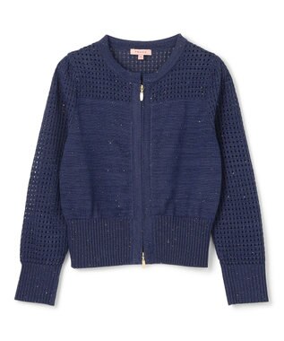 TOCCA 【洗える】SPIDERWEB KNIT ニットブルゾン ネイビー