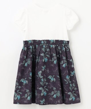 ANY KIDS ドッキング レトロ花柄 ワンピース ネイビー