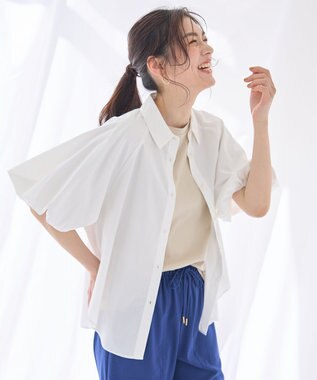 ANY 【接触冷感/UVカット/抗菌防臭/速乾】エニイファンクション パフスリーブブラウス オフ