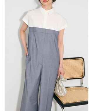 Green Parks シャツデザインロンパース Gray