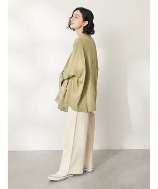 CRAFT STANDARD BOUTIQUE シルケット天竺　フロントギャザーＢＩＧ　Ｔｅｅ　Ｌ／Ｓ Light Khaki