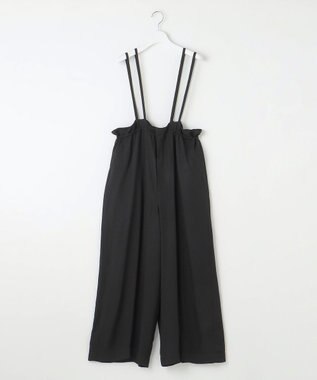 23区 【SACRA】アセテートブライトツイル サロペット ブラック系