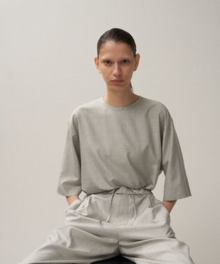 ATON SILK TROPICAL | ウォッシュドTシャツ TOP GRAY