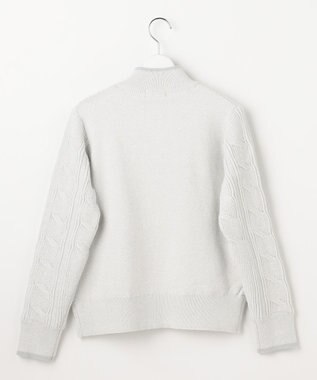 23区GOLF 【WOMEN】ラメケーブルジップアップカーディガン　防風裏地付き ホワイト系