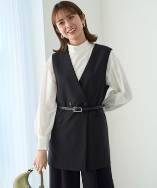 UNFILO ハイネックブラウス ホワイト