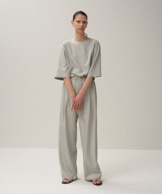 ATON SILK TROPICAL | ウォッシュドTシャツ TOP GRAY