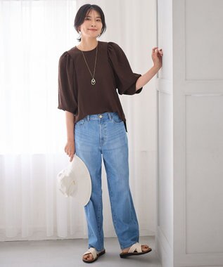 ANY ボリュームショルダーふくれプルオーバー ブラウン