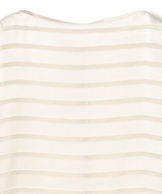 BEIGE， HAUYNITE / ボーダーシアー ボートネックブラウス Ecru