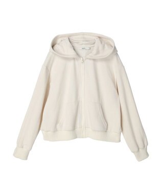 earth music&ecology パーカー付きミリタリーブルゾン Ecru