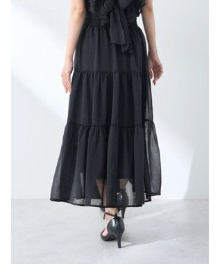 earth music&ecology フロッキードットシアーティアードスカート Black