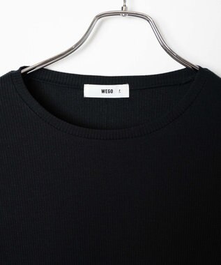 WEGO ソフトタッチクルーネックロンT ブラック
