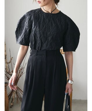 Green Parks AnriettMusee ショート丈ジャガードトップス Black