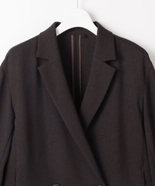 自由区 S 【セットアップ対応】リネンライクシンセティックショート ジャケット ダークブラウン