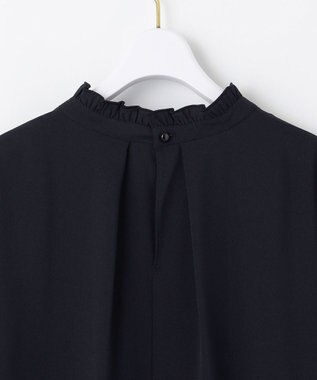 ANY SIS 【洗える】フリルネックスタンド ブラウス ネイビー