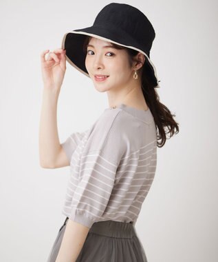 ANY SIS 【クリップ付き】グログランリボン ハット ブラック