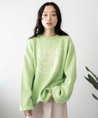 WEGO ウェーブロゴジャガードニットプルオーバー グリーン