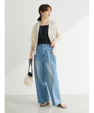 Green Parks 接触冷感ゆったりカーデ Off White