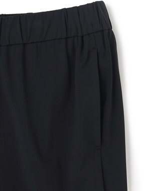 UNFILO L 【ウエストゴム】ドライトリコット セミフレアパンツ ブラック