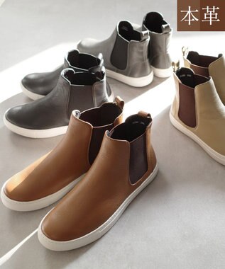 Pointer 本革サイドゴアショートブーツ ブラック