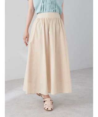 earth music&ecology ギャザーフレアスカート Beige