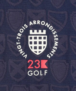 23区GOLF 【WOMEN】ハーフジッププルオーバー 着回しやすく長く愛用できる 総柄ながらもシック ネイビー系