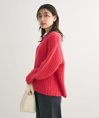 Green Parks ざっくりローゲージニットプルオーバー Pink