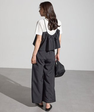 ANY 【2SET/洗濯機可】テックリネンキャミソール×パンツセットアップ チャコール