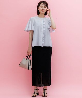 組曲 【WEB限定】レーシーニット スカート ブラック系