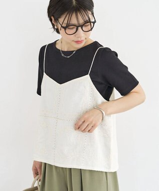Green Parks 【適ON】５分袖リブプルオーバー Black