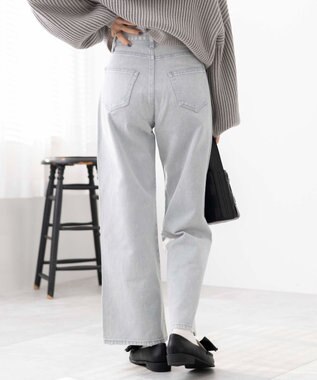 WEGO ウォッシュドカラーストレートパンツ ライトグレー